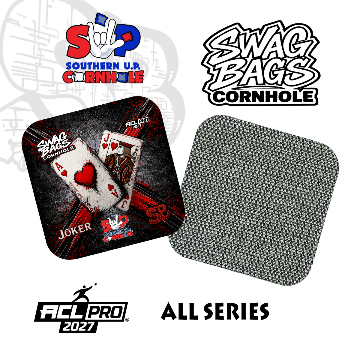SUP Cornhole x Swag Bags — Ace & Jack Red (Available in all Series)